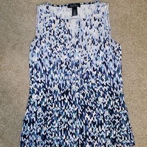 Polyester tank with silver collar detailing.